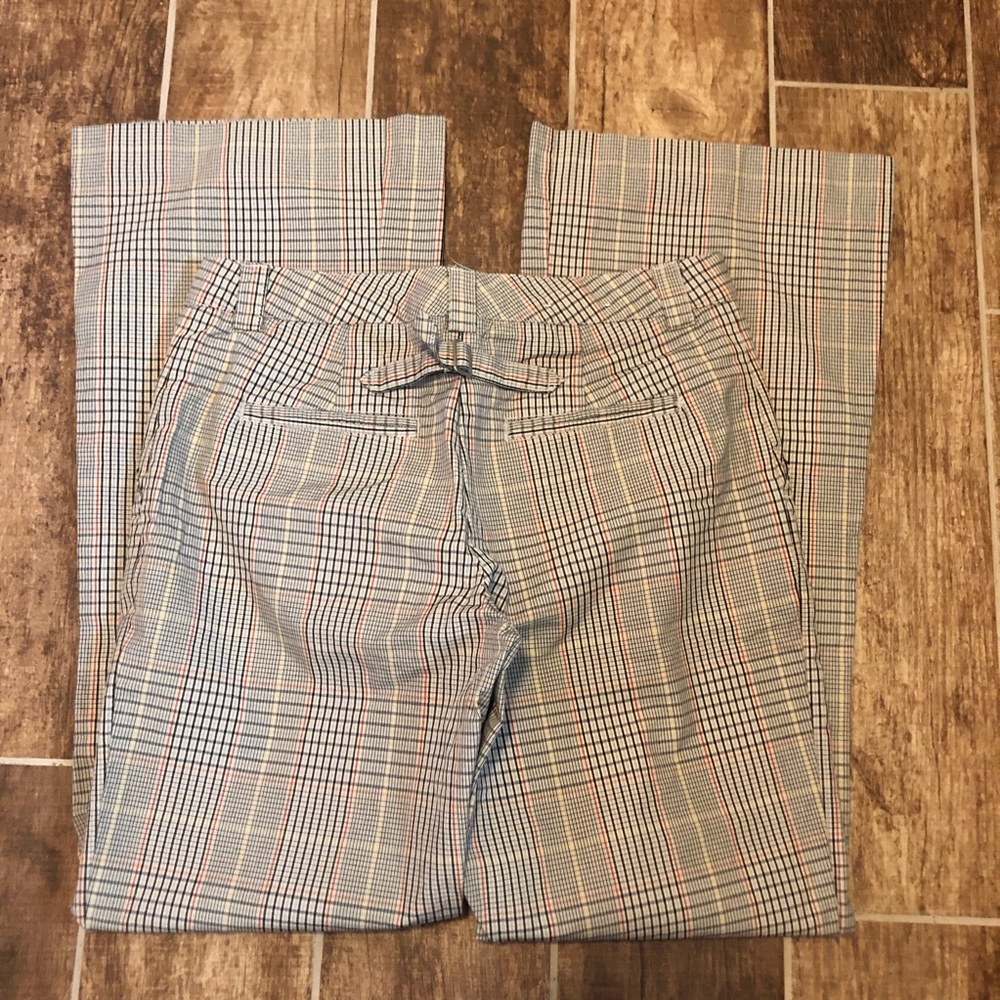 Y2K Plaid Wide-Leg Trousers in Gray and Tan - Picture 5 of 6